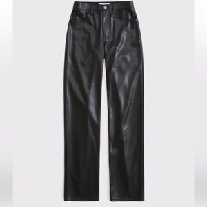 Abercrombie Women’s Black Vegan Leather Pants Size 33 (16) Like New!